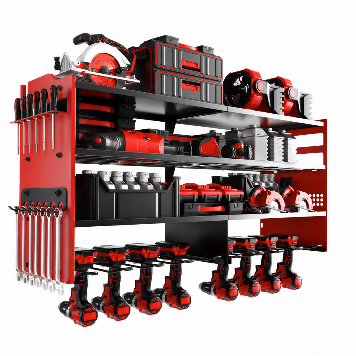 oviitech Large Power Tool Organizer Wall Mount Red - Image 1