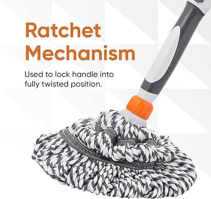 Superio Twist Mop Heads Self Wringing Mop Replacement Microfiber Mop Refill Commercial/Industrial Use.-Grey