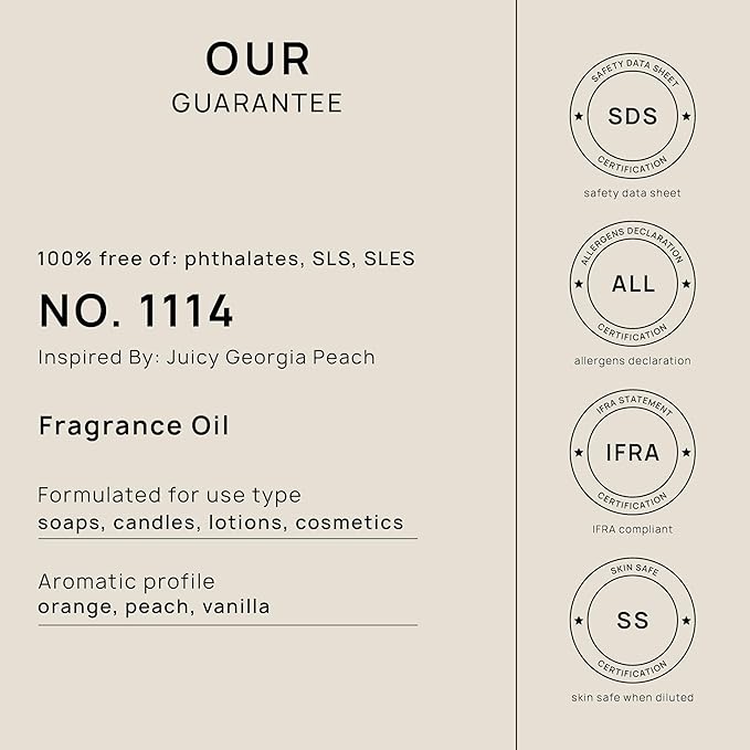 VINEVIDA [16oz] Juicy Georgia Fragrance Oil for Candle Making - Made in USA Scents for Soap Making - Natural Candle Fragrance Oil
