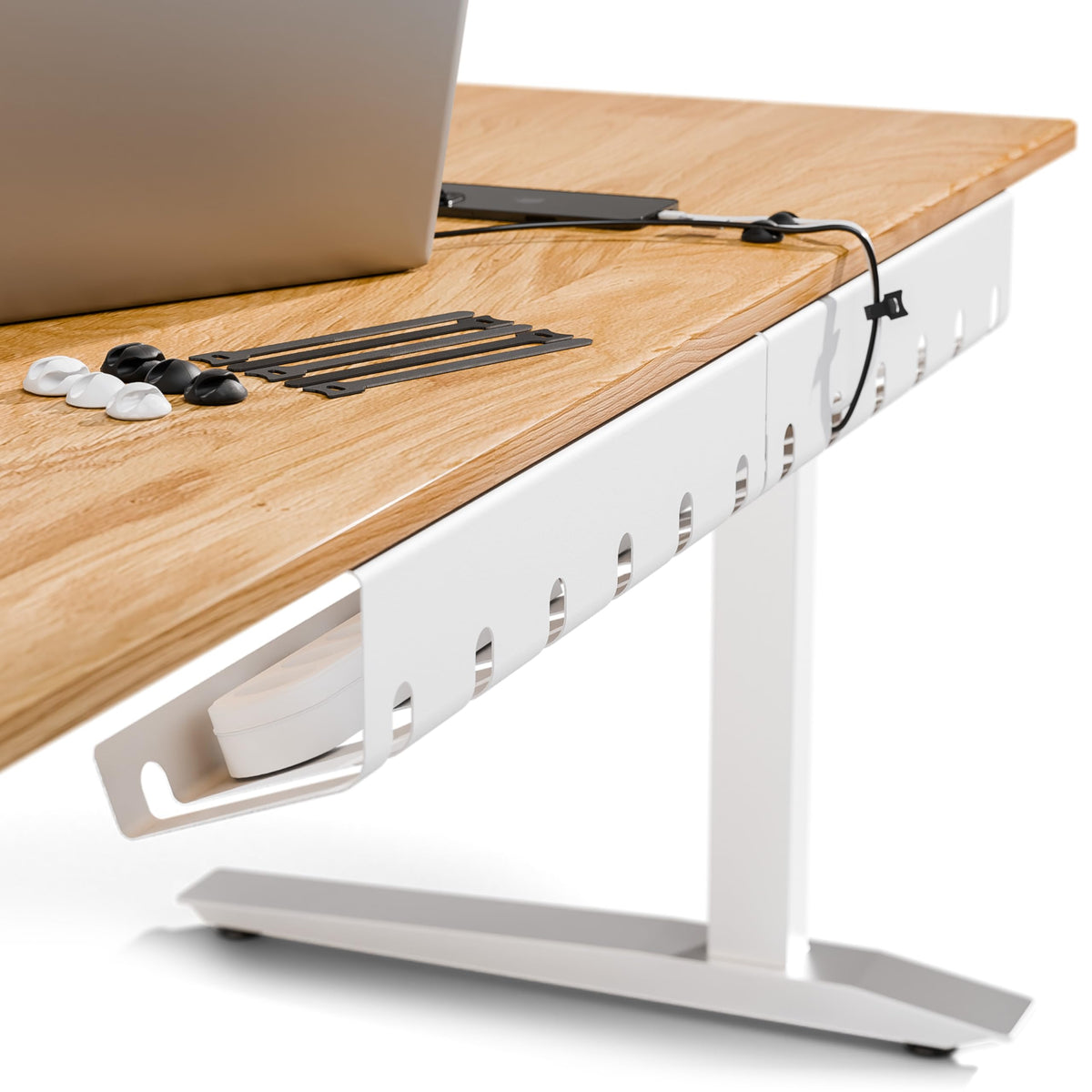 PAMO Cable Management Under Desk, Set of 2 - White - Image 1
