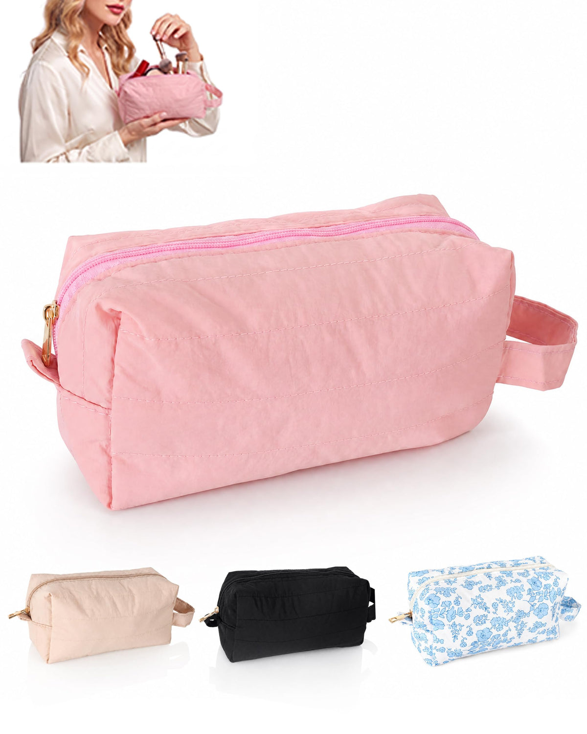 Small Makeup Bag for Women Travel Toiletry Bag Cosmetic Pouch - Image 1