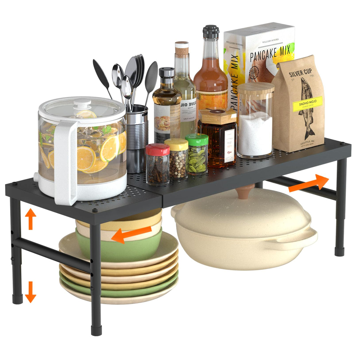 Expandable adjustable stackable kitchen organizer,Spice Racks - Image 1