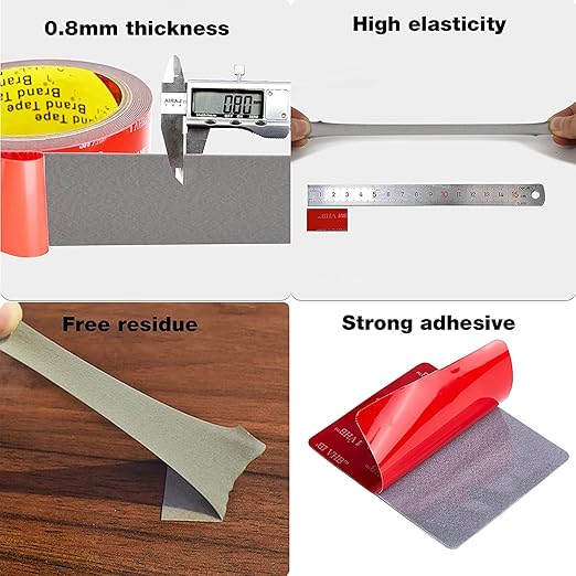 Double Side Tape Heavy Duty,0.39in x 10ft Mounting Tape Strong Adhesive Strips, Waterproof Foam Tape for Wall Decor, Picture Hanging Strips Wall Tape