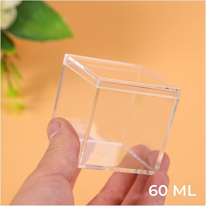 Small Acrylic Box Clear Acrylic Box with Lid 2 Pack Small Acrylic Boxes 1.77x1.77x1.77Inch/45X45X45mm Storage Boxes Jewelry Organizer Containers for Easter Party Favor