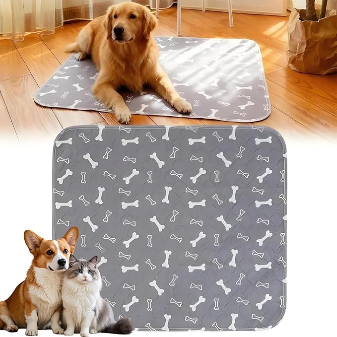 Puppy Pads with pheromones, Reusable Puppy Pads for Dogs & Cats, Washable, Durable Leak-Proof & Anti-Slip Pet Training Pads for Home & Travel(Grey, S: 18.1" × 18.1")
