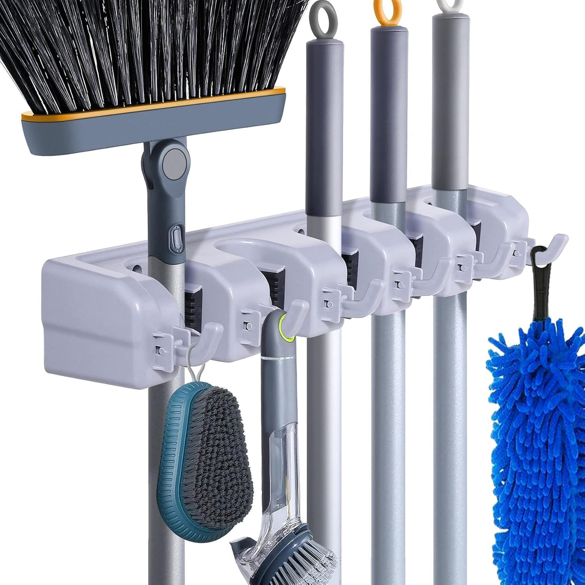 HYRIXDIRECT Broom Hanger Wall Mount, Broom Mop Organizer - Image 1