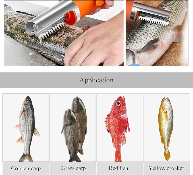 Powerful Electric Fish Scraper Cordless Fish Scaler Cleaner Automatic Fish Scale Remover with a Manual Scaler