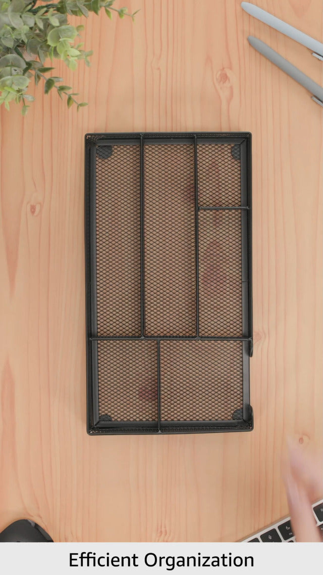 Desk Drawer Organizer, Small Metal Mesh Drawer Organizer Tray, Office Pencil Drawer Organizer Accessories for Desktop, Bathroom, Kitchen, Makeup, Vanity - Image 8
