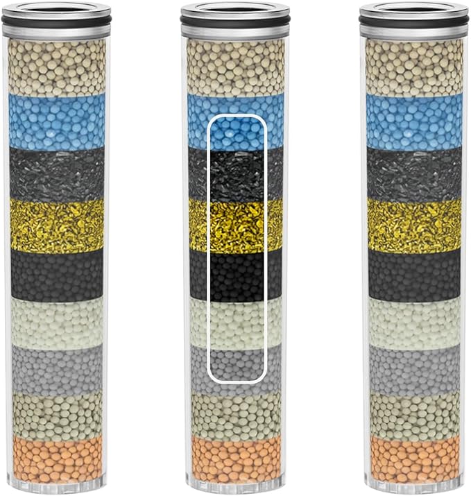 SSJ781 Multi-Stage Shower Filters Compatible with MakeFit DSSJ781 Dual Filtered Rain Shower Head Combo &HOPOPRO HSF-002 Filter Replacement,Hard Water High Efficiency Filter- 3 Pack
