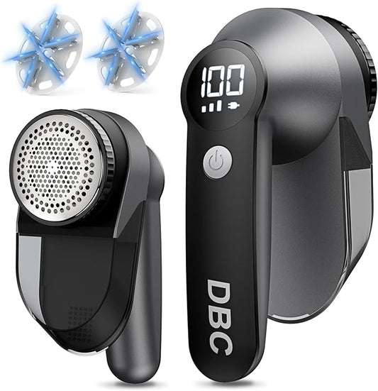 DBC Rechargeable Fabric Shaver,3-Speed Lint Remover for Clothes LED Display, 15000r/Min Powerful Motor, Large Shaving Head Lint Shaver for Clothes, 6-Leaf Blades, Lint Ball, Furniture, Fuzz