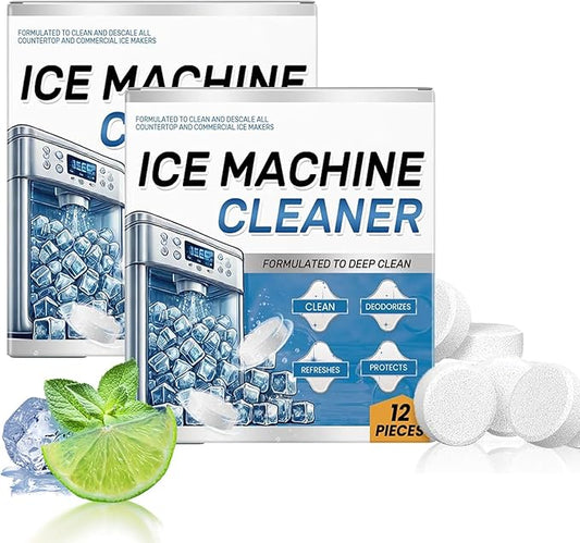 Ice Machine Cleaner Maker Descaler - 24 Ice Maker Cleaner Tablets, Compatible with Opal, Kitchenaid, Helps Remove Hard Wate
