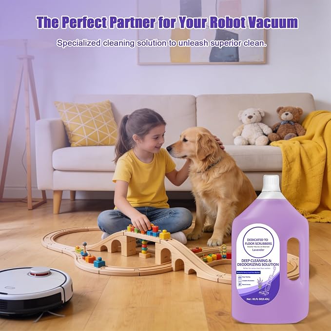 82 FL OZ/2.42 L Lavender Scent Floor Cleaning Solution Compatible with Tineco iFLOOR 2/3/5 & FLOOR ONE S3/S5/S6/S7 PRO, Floor Cleaner Refill for All Cordless Wet/Dry Vacuum & Robot Vacuums Mop