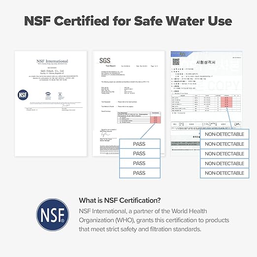 Bathroom Sink Faucet Water Filter, Filtration with Vitamin C Gel, Removes Chlorine & Heavy Metals, NSF Certified Hard Water Softener for Sensitive Skin Care, Made in Korea - Pure White