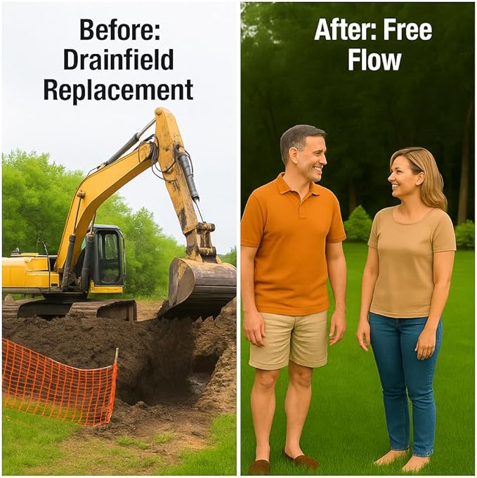 Septic Medic Septic Tank Treatment, Enzyme System Cleaner, Breakdown Sludge, Breakdown Grease and Fat, Supports Drainfield and Leach Field Free Flow, Backed by Science – 1 Gallon