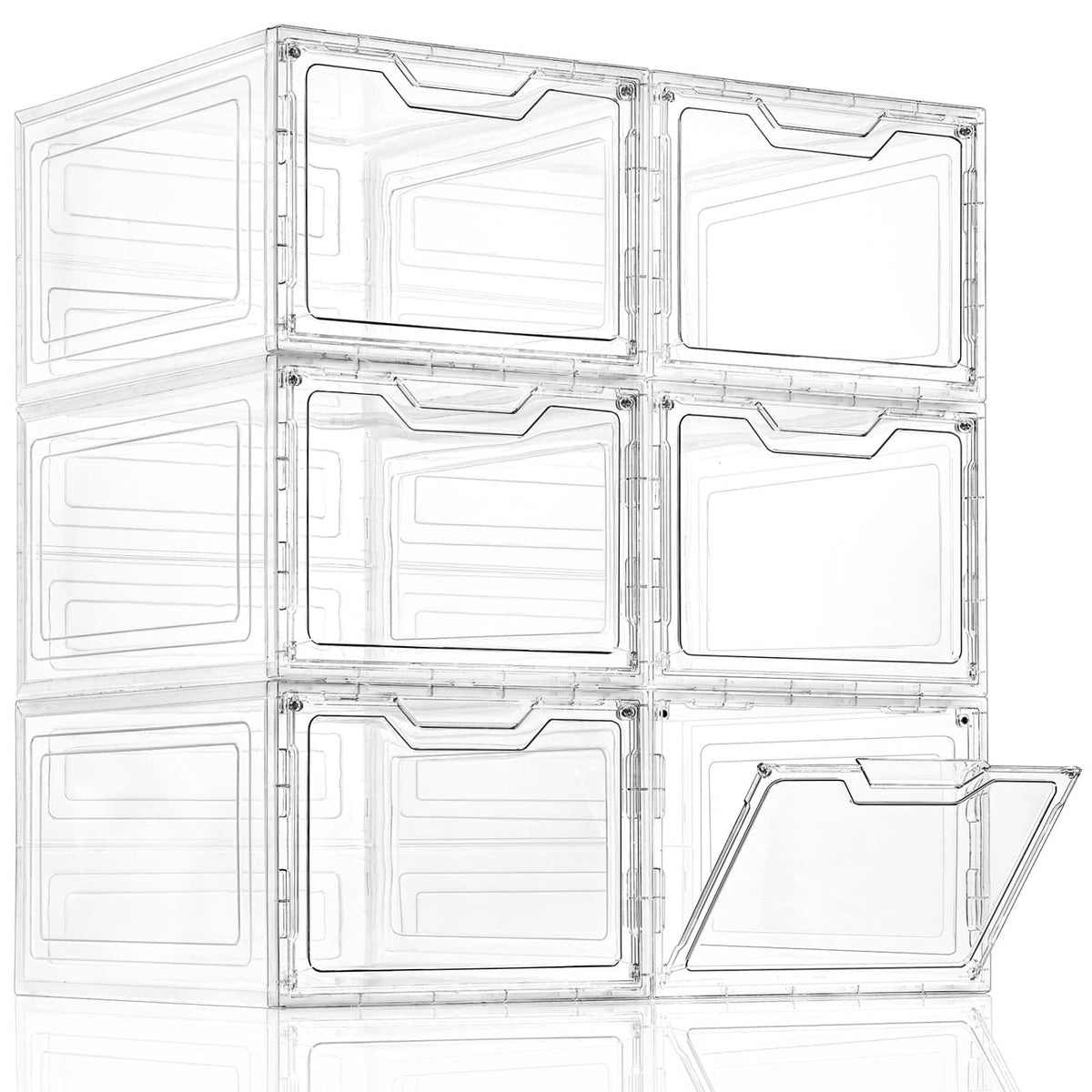 6 Pack Clear Storage Bins with Lids, 19 Qt Closet Or | All Products - Image 1