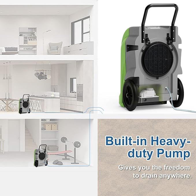 AlorAir 270 Pints Commercial Dehumidifiers Smart Wi-Fi with Pump, Up to 3,000 Sq.Ft Coverage for Large Room or Basements, Industrial Dehumidifier with Drain Hose, 5 Years Limited Warranty