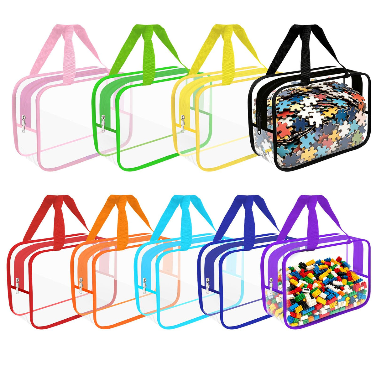 9 Packs Extra Large Toy Storage Bags with Labels, Reusable - Image 1
