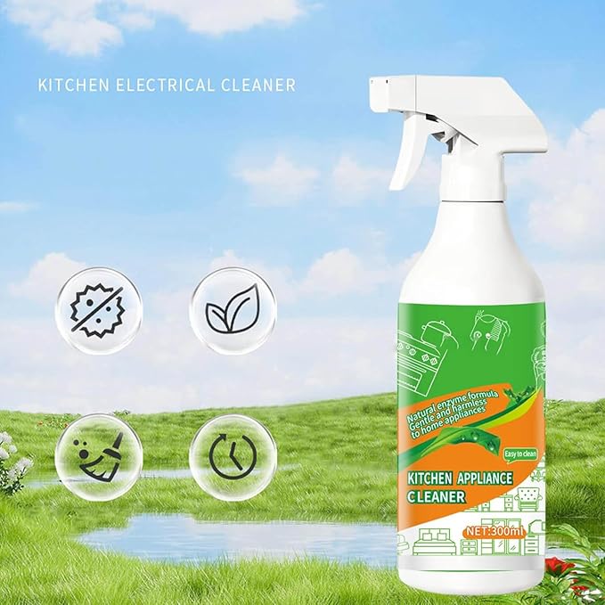 Natural Enzyme Multi-Purpose Cleaner, Heavy Duty Degreaser for Kitchen Appliances, Oven, Stove, Range Hood, All Household Surfaces, Easy Cleaning (2pc)