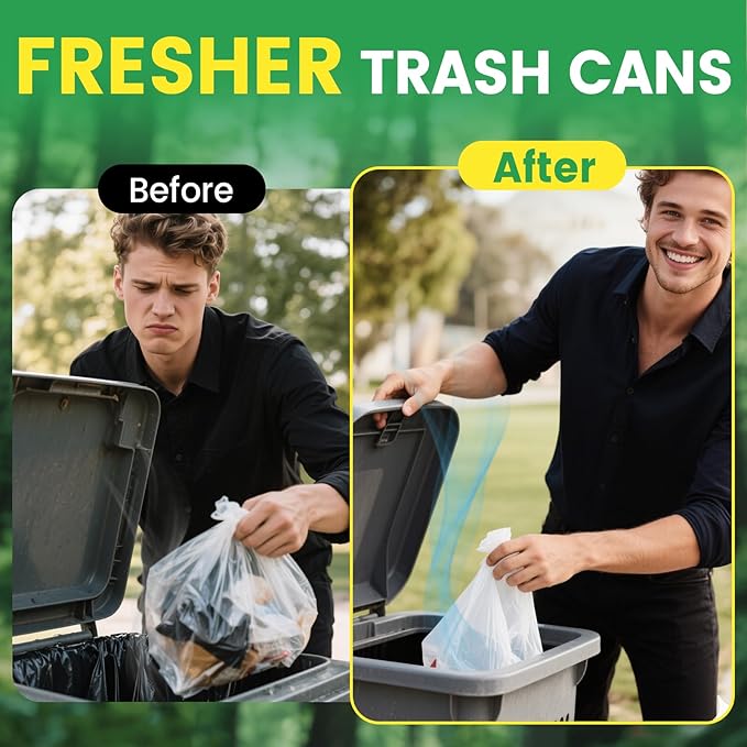 5lbs Trash Can Deodorizer & Liquid Absorber – Odor Absorbing Granules for Trash Cans, Kitchen Bins & Outdoor Dumpsters – Plant-Based Garbage Deodorizer for Fresher-Smelling Bins