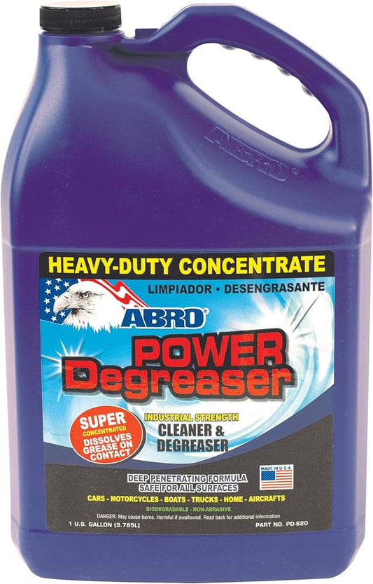 ABRO Heavy Duty Power Degreaser, High Performance Multifunctional Auto Engine Degreaser for Quick and Easy Removal of Grease, Oil, Dirt &Grime, Engine Cleaner and Degreaser, 6 Pack Case, 1 Gallon