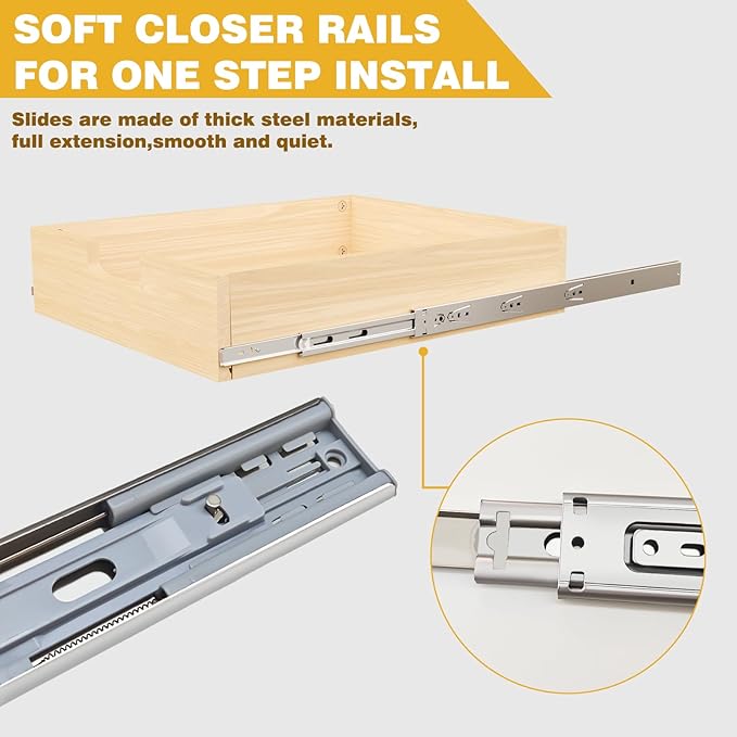 Pull Out Cabinet Organizer, 26''W×21''D×19''H Soft Close Slide Out Wooden Pull out Drawers, Three Tier Slide out Wood Cabinet Organizer, for Base Cabinet Organization in Kitchen, Pantry, Bathroom