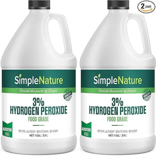 3% Food Grade Hydrogen Peroxide Solution - 2 Gallons - Natural Multipurpose Cleaner - Made in USA - Ideal for Commercial, Residential, Kitchen, Bath, Laundry, and More - Ecofriendly