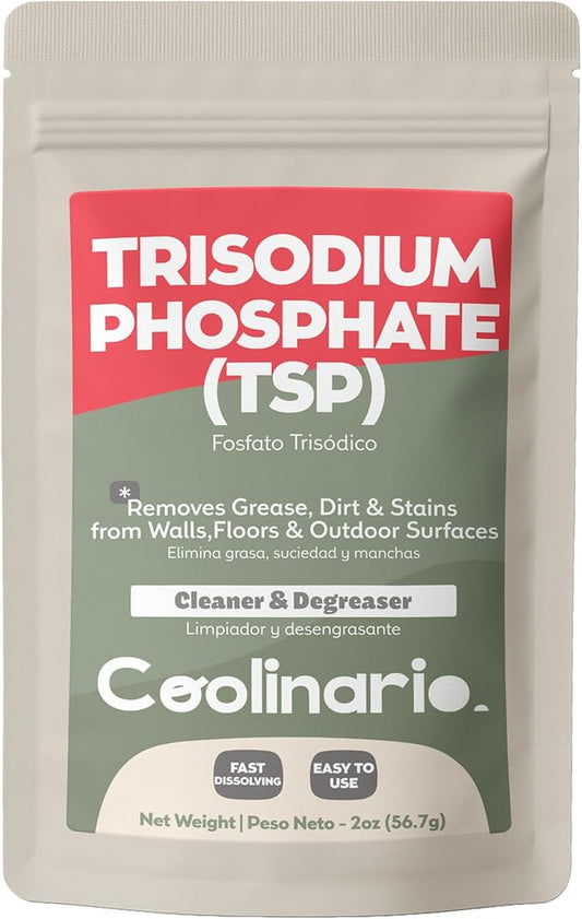 Trisodium Phosphate - TSP Cleaner (2 Oz) Heavy-Duty Cleaner & Degreaser for Walls, Floors & Outdoor Surfaces | Removes Grease, Dirt & Stains | Ideal for Home & Industrial Use