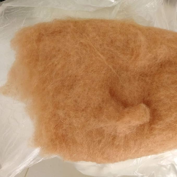 iMongol Super Clean Fine Camel Wool Fiber Filler Cloud for Stuffing, Needle Felting, Spinning,Blending and Dryer Balls, Carded,Un-Dyed,Natural Brown, 19 Micron (8oz)
