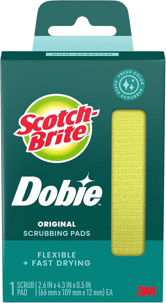 Scotch-Brite Dobie Pad, Sponge for All Purpose Cleaning of Kitchen, Bathroom, and Household, Non Scratch Cleaning Pads Safe for Non-Stick Cookware, 1 Dobie Pad