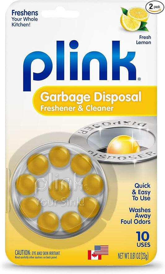 Plink 90 Garbage Disposer Cleaner and Deodorizer, Lemon, 20 Count