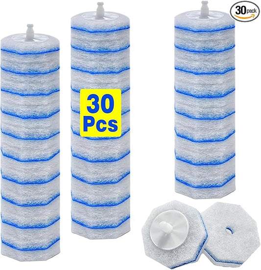 2X Cleaning Power Upgrade Formula Toilet Wand Refills, Fits for Clorox Wand, 30 Count Disposable Toilet Bowl Wand Refills - No Falling Apart, Fits Most Brand Toilet Brushes for Bathroom Cleaning