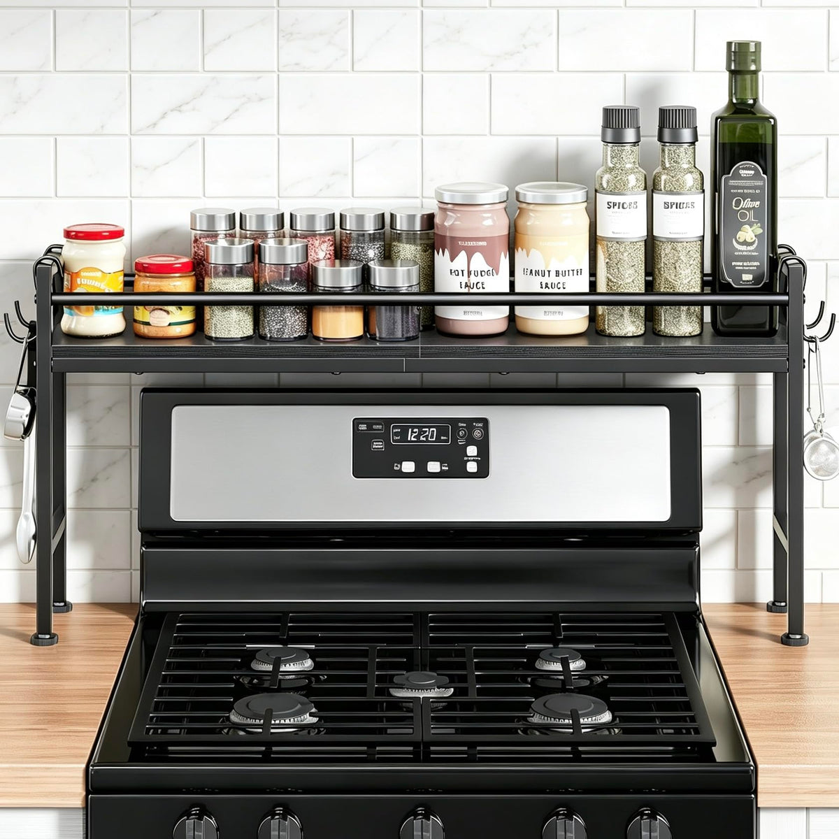 Simple Trending 32.4" Wide Over the Stove Spice Rack - Image 1