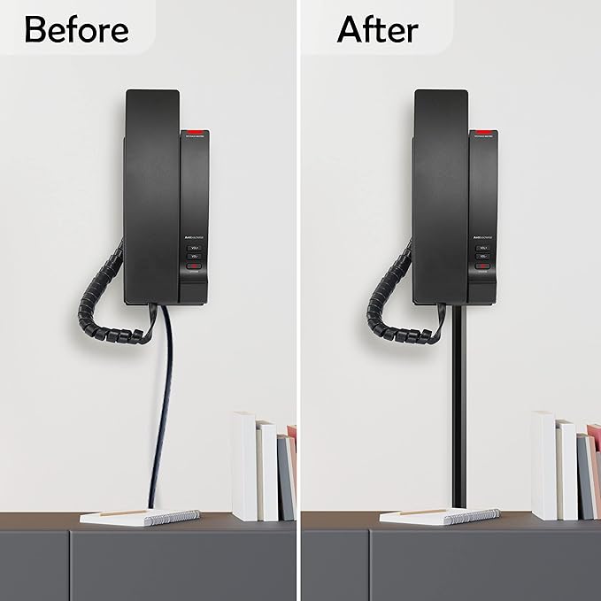 Rubber Bond TV Cord Hider Cable Protector - Strong Self Adhesive Wall Cord Cover Cable Hider - Low Profile Cable Management Wall Cord Concealer Cable Raceway