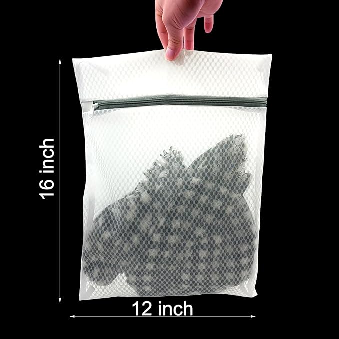 3PCS Heavy Duty Honeycomb Mesh Laundry Bags for Delicates - XL 12x16 Inch Lingerie Wash Bags with Rustproof Zippers, Tear-Resistant for Washing Machine & Dryer, Protect Bras/Socks/Underwear