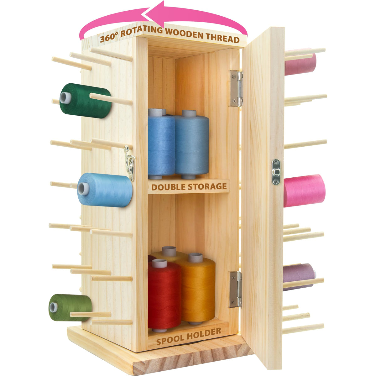 Pink Power 84 Spools Thread Holder Stand 360 Full Rotating - Image 1