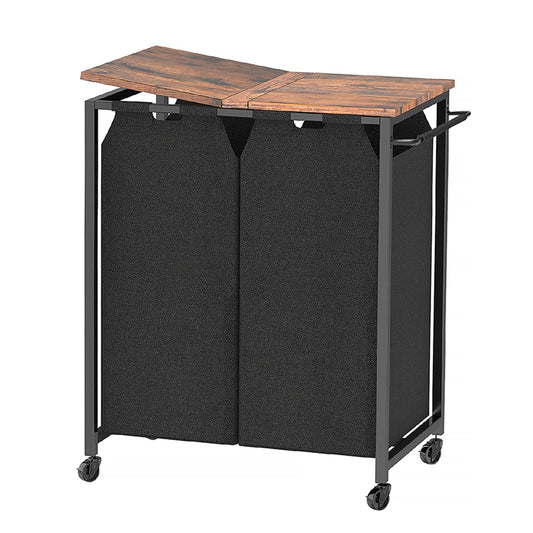 HOOBRO Laundry Hamper with Lid, Laundry Sorter 2 Section - Image 1