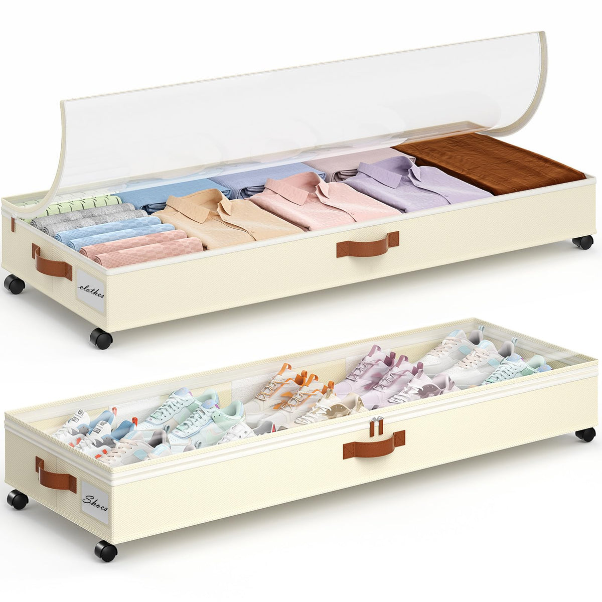 Yecaye 85 L Under Bed Storage with Wheels, 2 Pack Under - Image 1