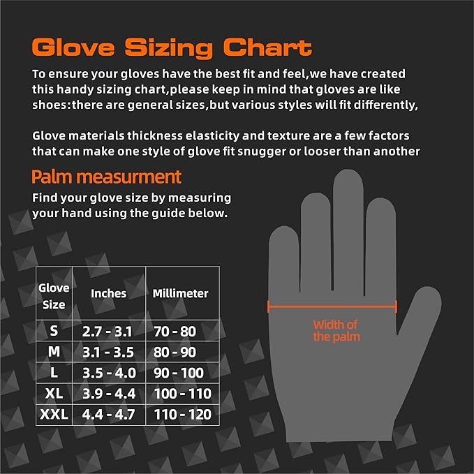 TREEGO 10 Mil Black Nitrile Gloves Heavy Duty — Diamond Texture Grip, Latex Free Disposable Mechanic Gloves, X-Large, 50 Count