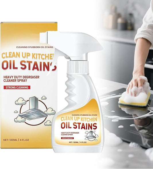 Heavy Oil Stain Cleaner Kitchen, Clean Up Kitchen Oil Stains, 2025 Upgrade Cleaner Spray Degreaser Cleaner, Stain Remover for Pot, Stoves and Range Hoods (1)
