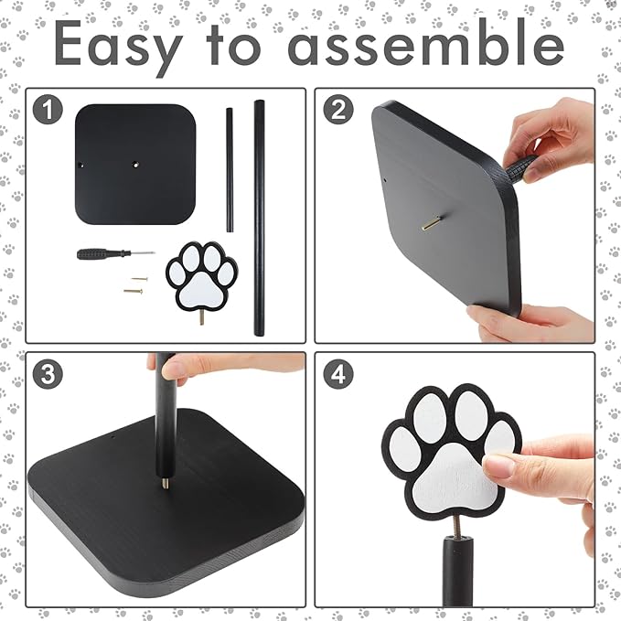 Leinuosen Dog's Paw Paper Towel Holder Farmhouse Dog's Paw Wooden Paper Towel Holder Black Funny Bathroom Countertop Accessories Kitchen Roll Stand Organizer Standing Apartment Decor Housewarming Gift