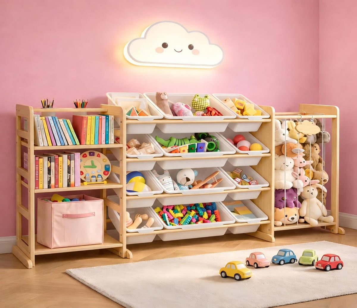 65" Large Toy Storage Organizer with Bins Shelves & - Image 1