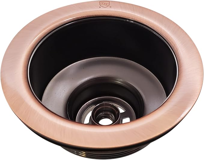 Westbrass Wing Nut Style Large Kitchen Sink Basket Strainer, 2 Pack, Antique Copper, D2135-11