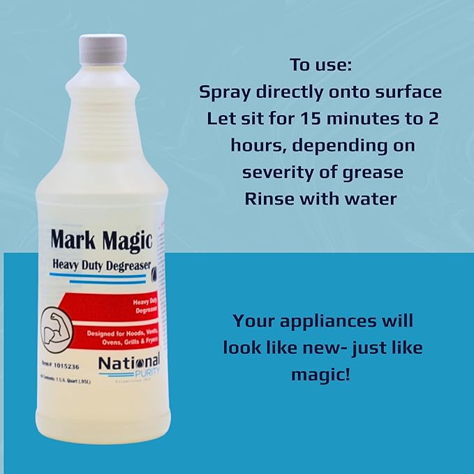 Mark Magic Heavy Duty Degreaser, Grease and Grime Fighter, Kitchen Oven Stove & Grill Cleaner, 32 oz (Pack of 2)