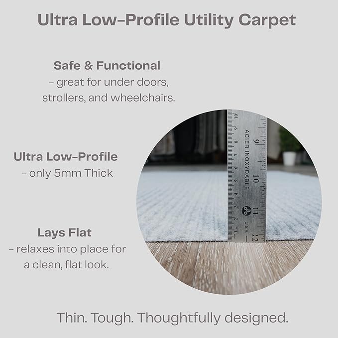 iCustomRug Spartan Weather Warrior Duty Indoor/Outdoor Utility Ribbed in 3ft,4ft,6ft Widths 70 Custom Sizes with Natural Non-Slip Rubber Backing 4'X6' in Grey