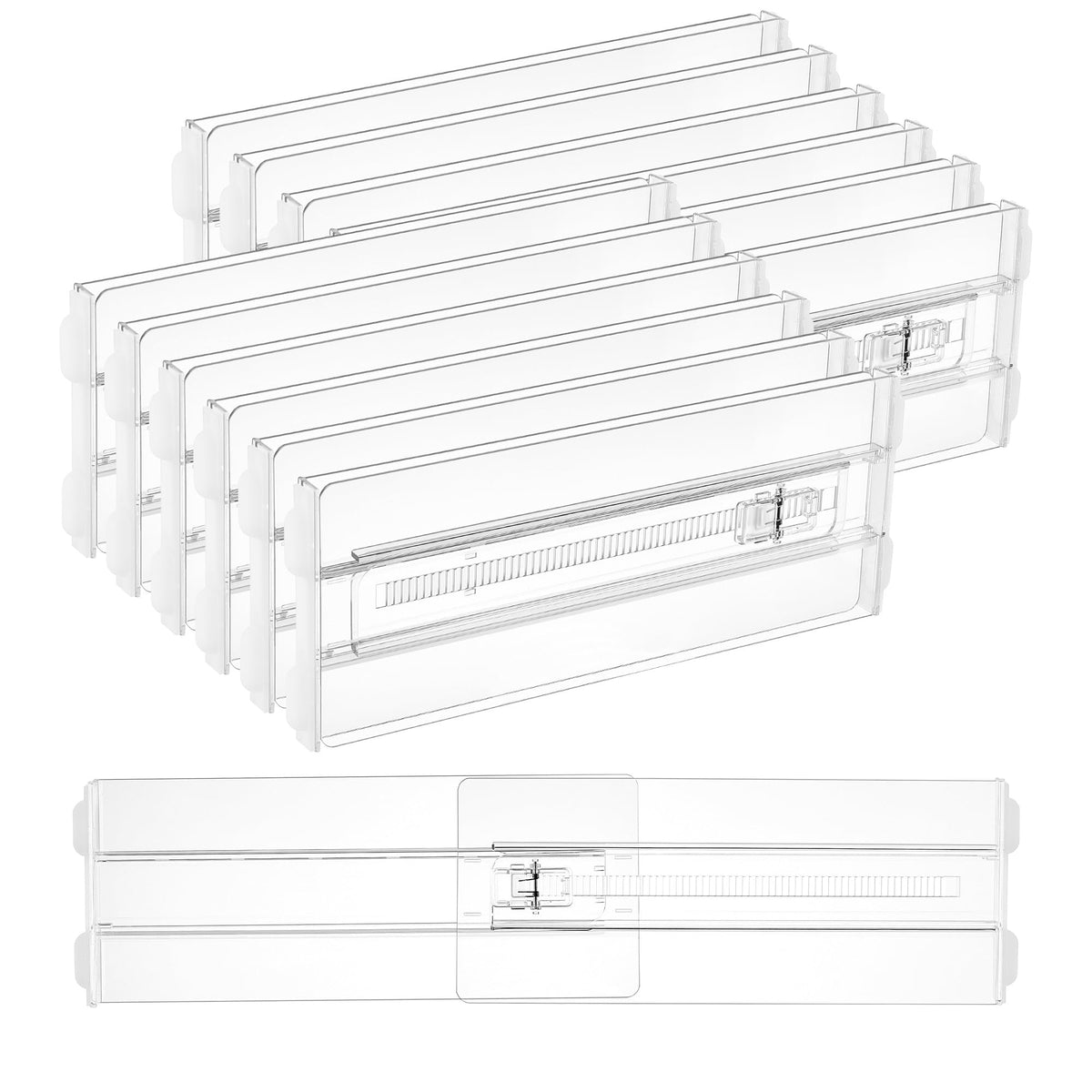 Vtopmart 12 Pack Drawer Dividers for Clothes, 4" High 10.2"-16.5" - Image 1