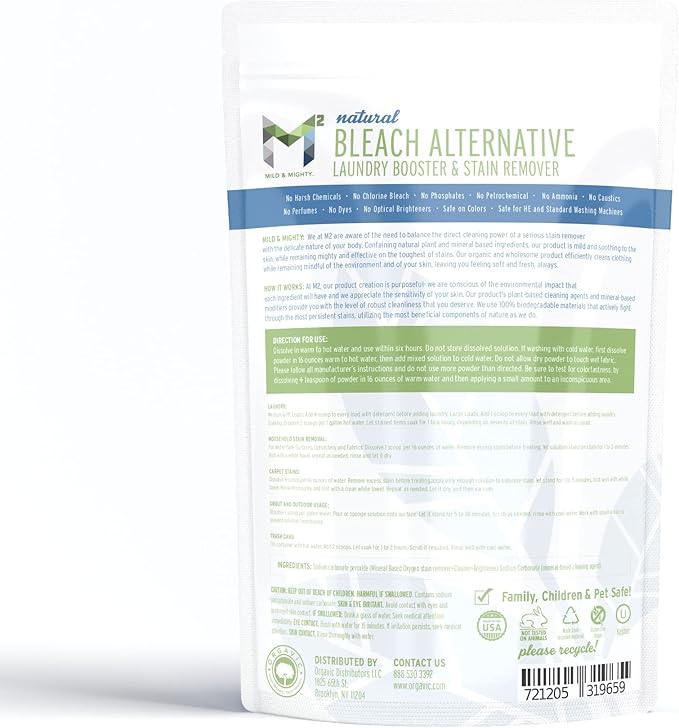 Bleach Alternative Stain remover Laundry Booster to Brighten Whites, Chlorine Free, Natural Mineral Based Powder 2.5 Pounds