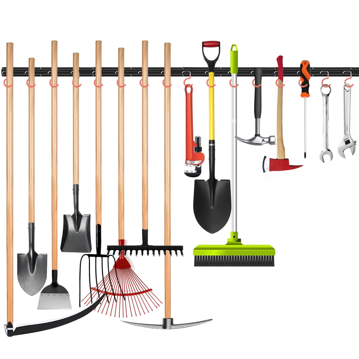 WALMANN All Metal 64 inch Wall Mount Garden Tool Organizer - Image 1