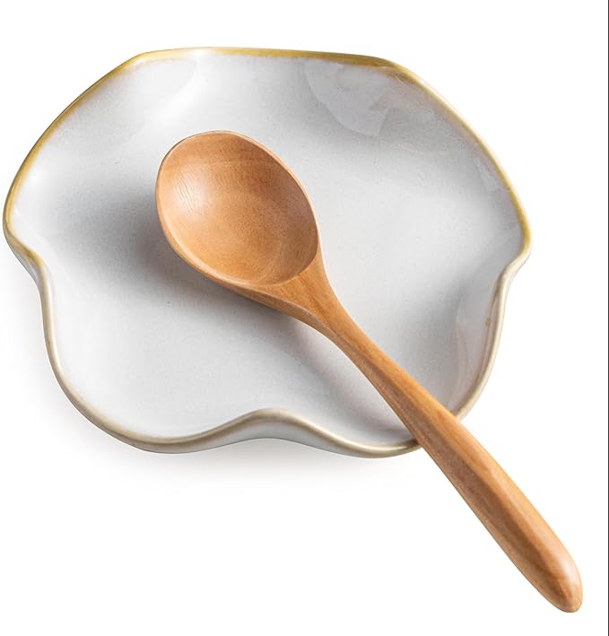 Soap Dish Bar Cleaner Dish for Shower and Spoon Rest for Stove Top, Beige