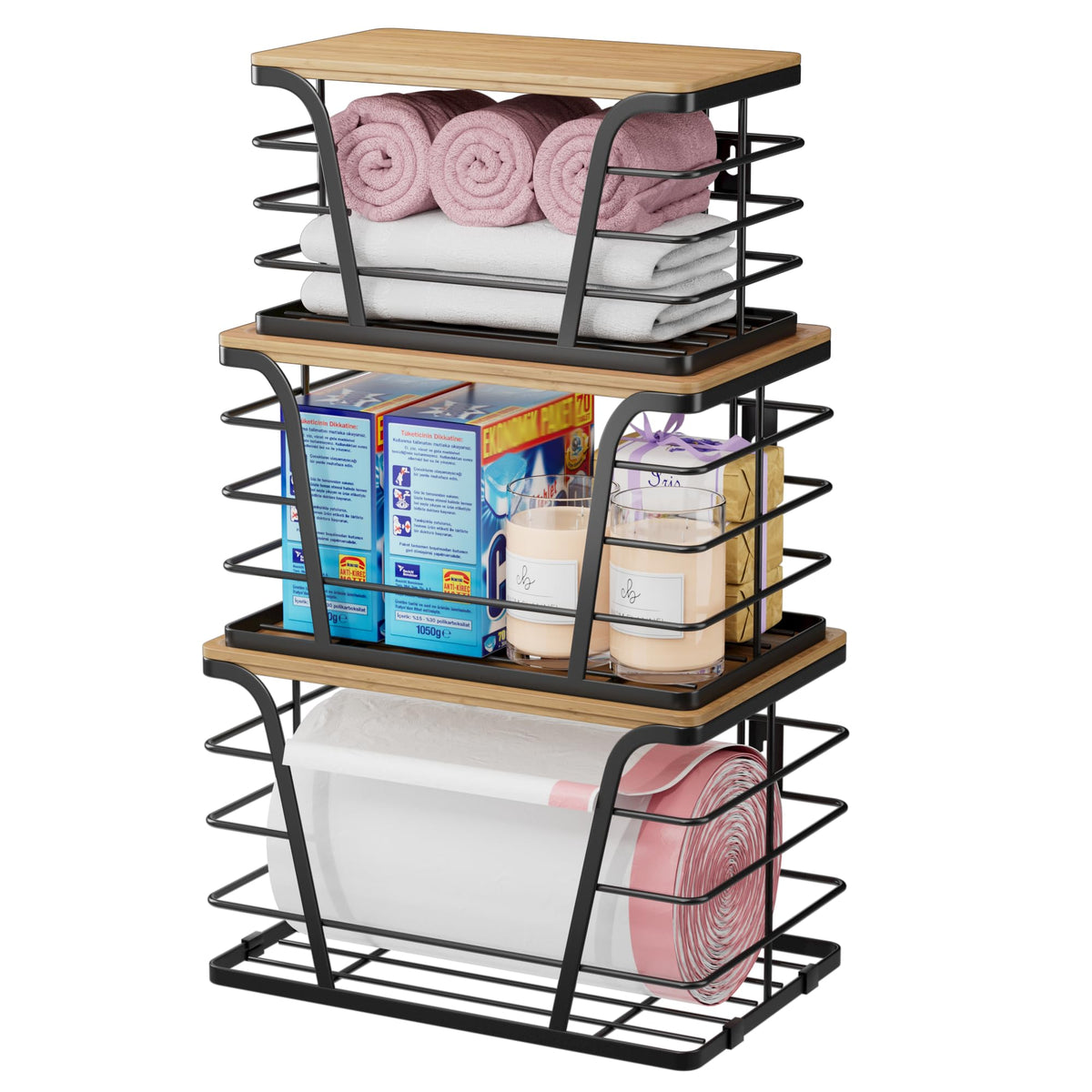 TIDIIABODE 3 Pack Stackable Pantry Organizer, Trash | All Products - Image 1