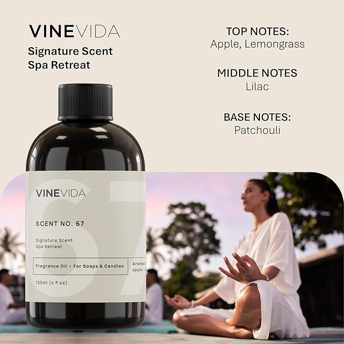 VINEVIDA [4oz] Spa Retreat Fragrance Oil for Candle Making and Soap Making - Premium Candle Scents for Soy Candles